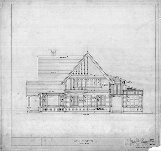 These are some of the original drawings of the Weyerhaeuser Building by architect Carl Gould.