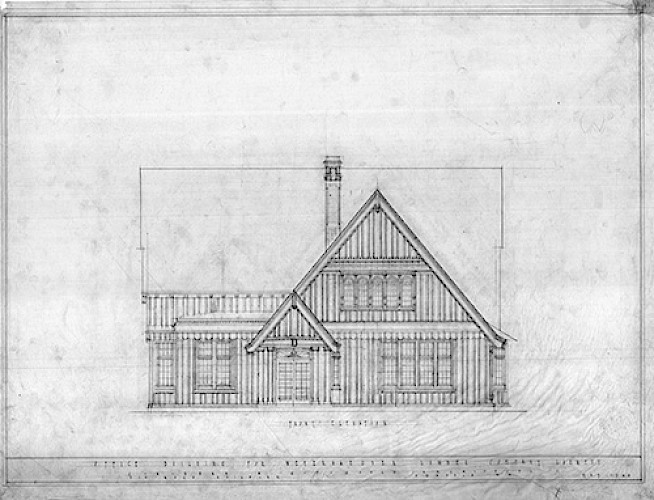 These are some of the original drawings of the Weyerhaeuser Building by architect Carl Gould.